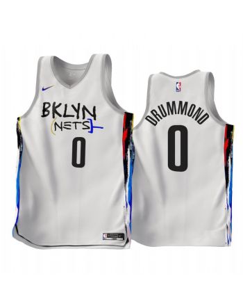 Andre Drummond 2022-23 Brooklyn Nets White 0 City Edition Jersey - Men Jersey