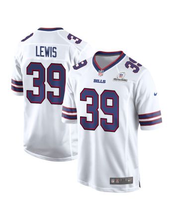 Cam Lewis 39 Buffalo Bills 2024 Divisional Patch Game Men Jersey - White