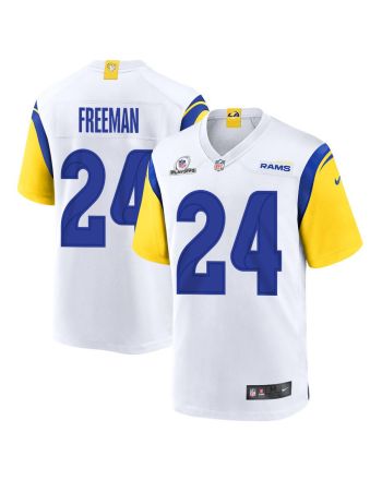 Royce Freeman 24 Los Angeles Rams 2023 Playoffs Patch Game Men Jersey - White