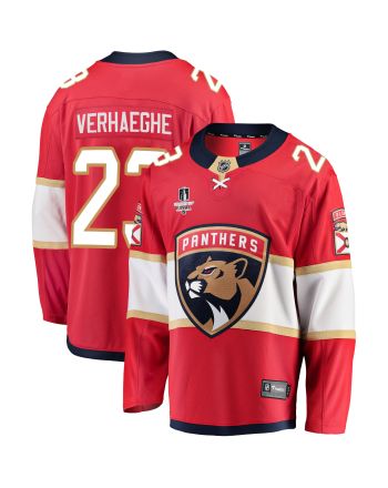 Florida Panthers Carter Verhaeghe 23 Home 2023 Stanley Cup Final Breakaway Men Jersey - Red