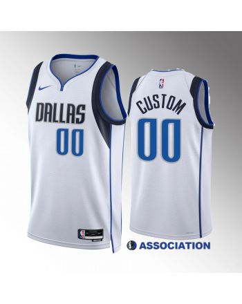 Custom 00 2022-23 Dallas Mavericks White Association Edition Jersey Swingman