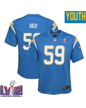 Ty Shelby 59 Los Angeles Chargers Super Bowl LVIII YOUTH Home Game Jersey - Powder Blue