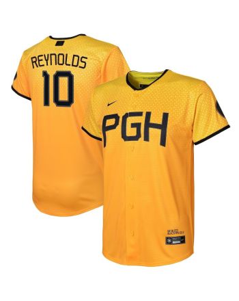 Bryan Reynolds 10 Pittsburgh Pirates 2023 City Connect Youth Jersey - Gold