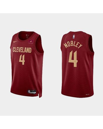 Gold is Back Cleveland Cavaliers 4 Evan Mobley 2022-23 Icon Edition Wine Men Jersey