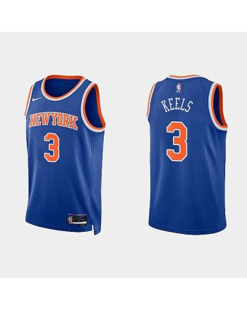 New York Knicks 3 Trevor Keels 2022-23 Icon Edition Royal Men Jersey