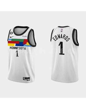 Minnesota Timberwolves 1 Anthony Edwards 2022-23 City Edition White Men Jersey