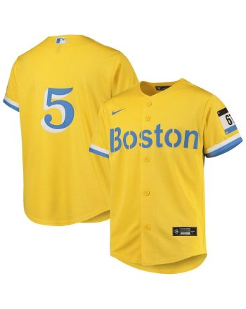 Enrique Hernandez 5 Boston Red Sox Youth City Connect Jersey - Gold