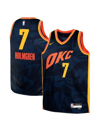 Chet Holmgren 7 Oklahoma City Thunder 2023/24 City Edition Swingman YOUTH Jersey - Navy