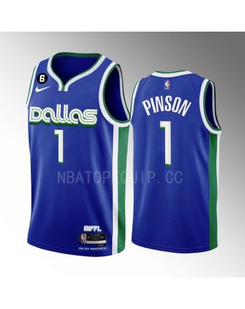 Dallas Mavericks Theo Pinson 1 2022-23 City Edition Blue Men Jersey Swingman