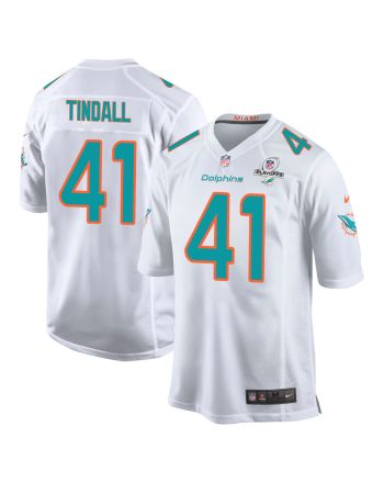 Channing Tindall 41 Miami Dolphins 2023 Playoffs Patch Game Men Jersey - White