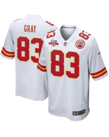 Noah Gray 83 Kansas City Chiefs Super Bowl LVII Champions 3 Stars Men Game Jersey - White