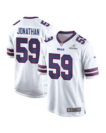 Kingsley Jonathan 59 Buffalo Bills 2024 Divisional Patch Game Men Jersey - White