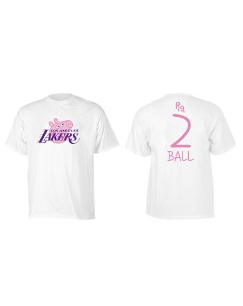 Lonzo Ball 2 Los Angeles Lakers Pig Print T-Shirt - White