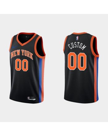 New York Knicks Custom 00 City Edition 2022-23 Black Swingman Men Jersey