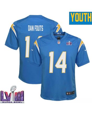 Dan Fouts 14 Los Angeles Chargers Super Bowl LVIII YOUTH Home Game Jersey - Powder Blue