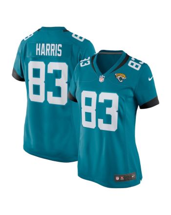 Jacob Harris 83 Jacksonville Jaguars Women Game Jersey - Teal