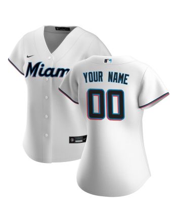 Miami Marlins Women's Home Custom Jersey - White