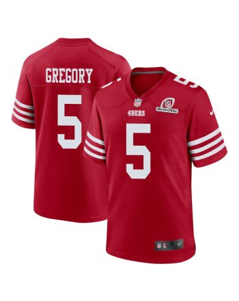 Randy Gregory 5 San Francisco 49ers 2024 Divisional Patch Game Men Jersey - Scarlet