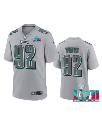 Reggie White 92 Philadelphia Eagles Super Bowl LVII Patch Atmosphere Fashion Game Jersey - Gray