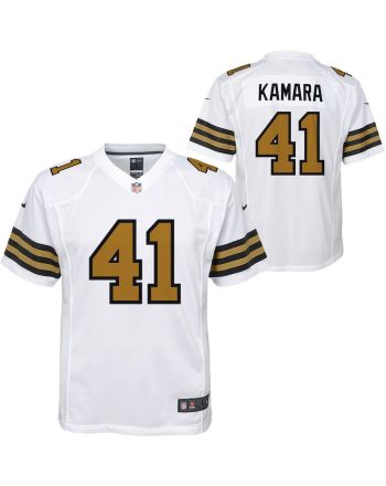 Alvin Kamara 41 New Orleans Saints YOUTH Game Jersey - White