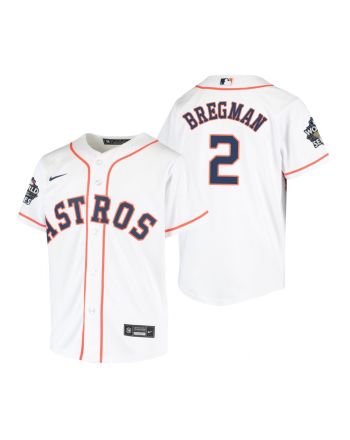 Youth Houston Astros Alex Bregman 2 White 2022-23 World Series Jersey