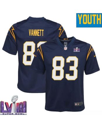 Nick Vannett 83 Los Angeles Chargers Super Bowl LVIII YOUTH Alternate Game Jersey - Navy