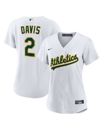 Khris Davis 2 Oakland Athletics Women's Home Player Jersey - White