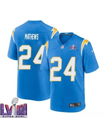 Ryan Mathews 24 Los Angeles Chargers Super Bowl LVIII Men Home Game Jersey - Powder Blue