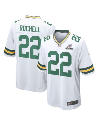 Robert Rochell 22 Green Bay Packers 2023 Playoffs Patch Game Men Jersey - White