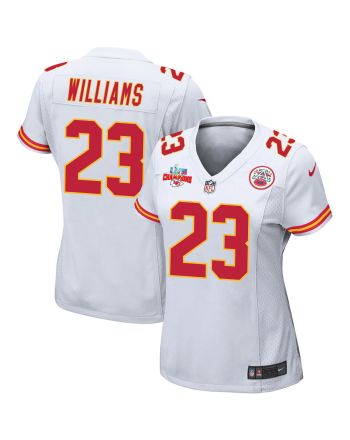 Joshua Williams 23 Kansas City Chiefs Super Bowl LVII Champions 3 Stars Women Game Jersey - White