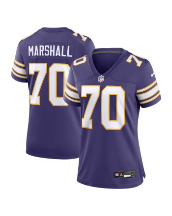 Jim Marshall 70 Minnesota Vikings Women's Classic Retired Jersey - Purple