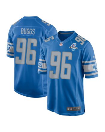 Isaiah Buggs 96 Detroit Lions 2023 Playoffs Patch Game Men Jersey - Blue