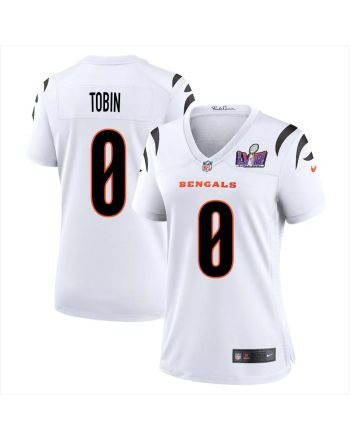 Duke Tobin 0 Cincinnati Bengals Super Bowl LVIII Women Away Limited Jersey - White