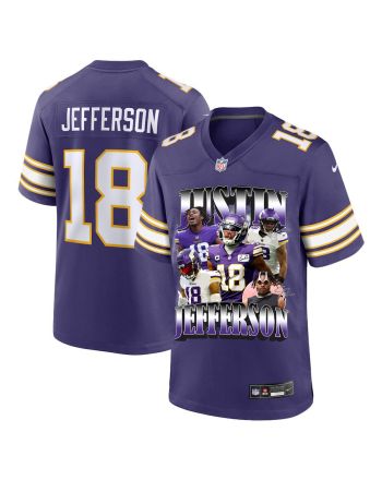 Justin Jefferson 18 Minnesota Vikings Purple and Gold Game Jersey - Men