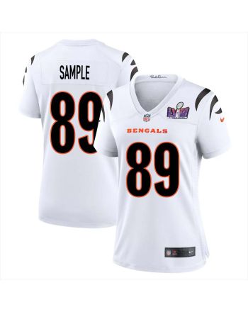 Drew Sample 89 Cincinnati Bengals Super Bowl LVIII Women Away Limited Jersey - White