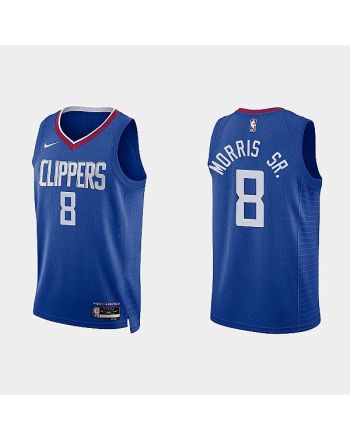 Los Angeles Clippers 8 Marcus Morris Sr. 2022-23 Icon Edition Blue Men Jersey