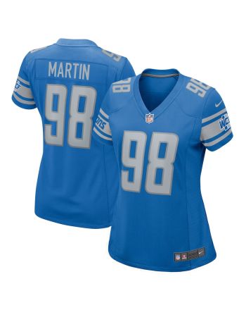 Brodric Martin 98 Detroit Lions Women Team Game Jersey - Blue