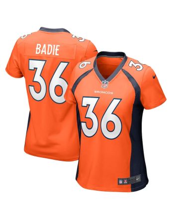 Tyler Badie 36 Denver Broncos Women Team Game Jersey - Orange