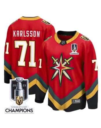 William Karlsson 71 Vegas Golden Knights 2023 Stanley Cup Champions Patch Reverse Editon Jersey - Red