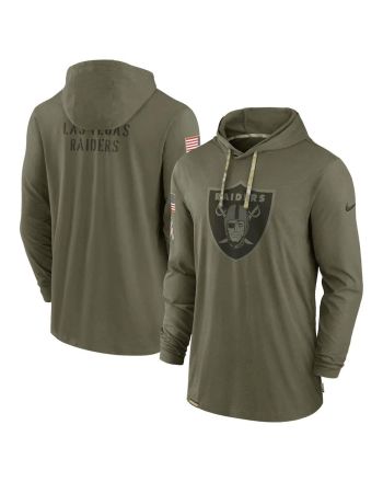 Las Vegas Raiders 2022 Salute to Service Tonal Pullover Men Hoodie - Olive