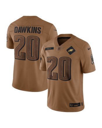 Brian Dawkins 20 Philadelphia Eagles 2023 Salute To Service Limited Jersey - Brown