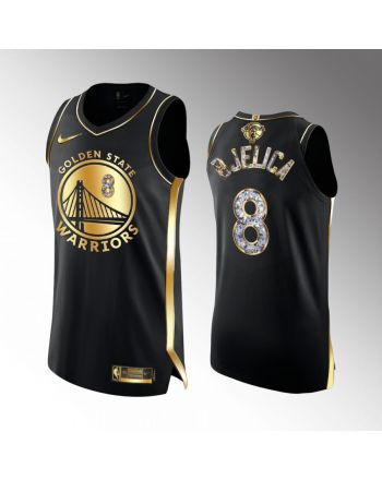 Golden State Warriors 8 Nemanja Bjelica 2022 Western Conference Champion Black Jersey Gold Diamond