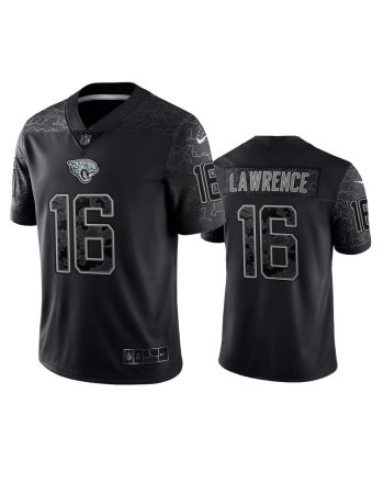 Trevor Lawrence 16 Jacksonville Jaguars Black Reflective Limited Jersey - Men