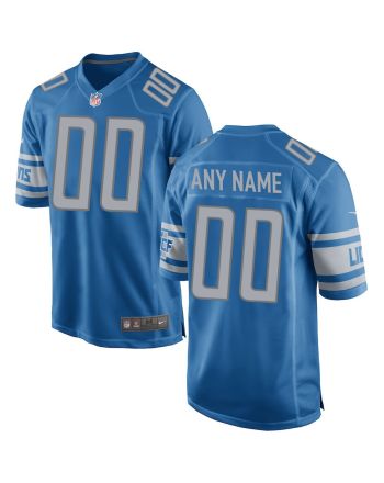 Detroit Lions Custom Game Men Jersey - Blue