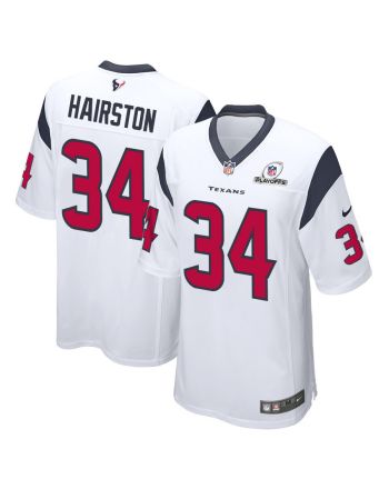 Troy Hairston 34 Houston Texans 2023 Playoffs Patch Game Men Jersey - White