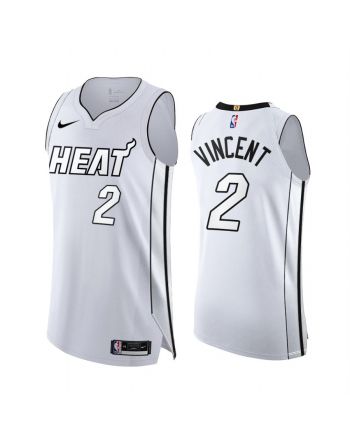 Gabe Vincent White Hot 2 Miami Heat 2022 Playoffs Jersey