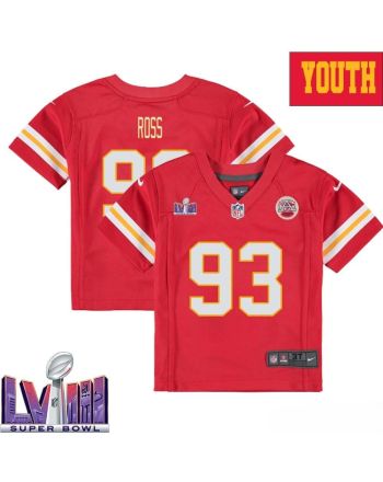 Kevin Ross 93 Kansas City Chiefs Super Bowl LVIII YOUTH Home Game Jersey - Red