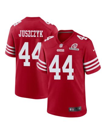 Kyle Juszczyk 44 San Francisco 49ers 2024 Divisional Patch Game Men Jersey - Scarlet