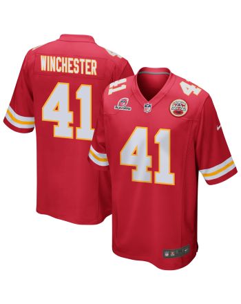 James Winchester 41 Kansas City Chiefs 2023 Playoffs Patch Game Men Jersey - Red