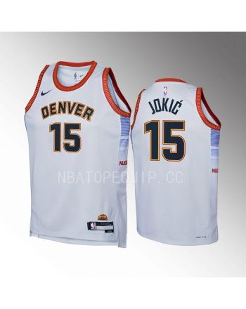 Denver Nuggets Nikola Jokic 15 City Edition Gray Youth Jersey Swingman